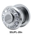 Round Rhinestone Plugs and Tunnels JPL-20n